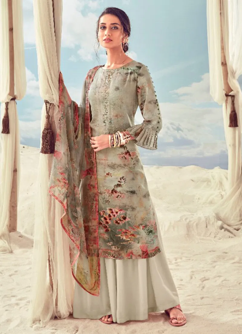 Aaisha Pure Jam Digital Print Diamond Swarovski  Work Plazo Suit Collection 486-001-010